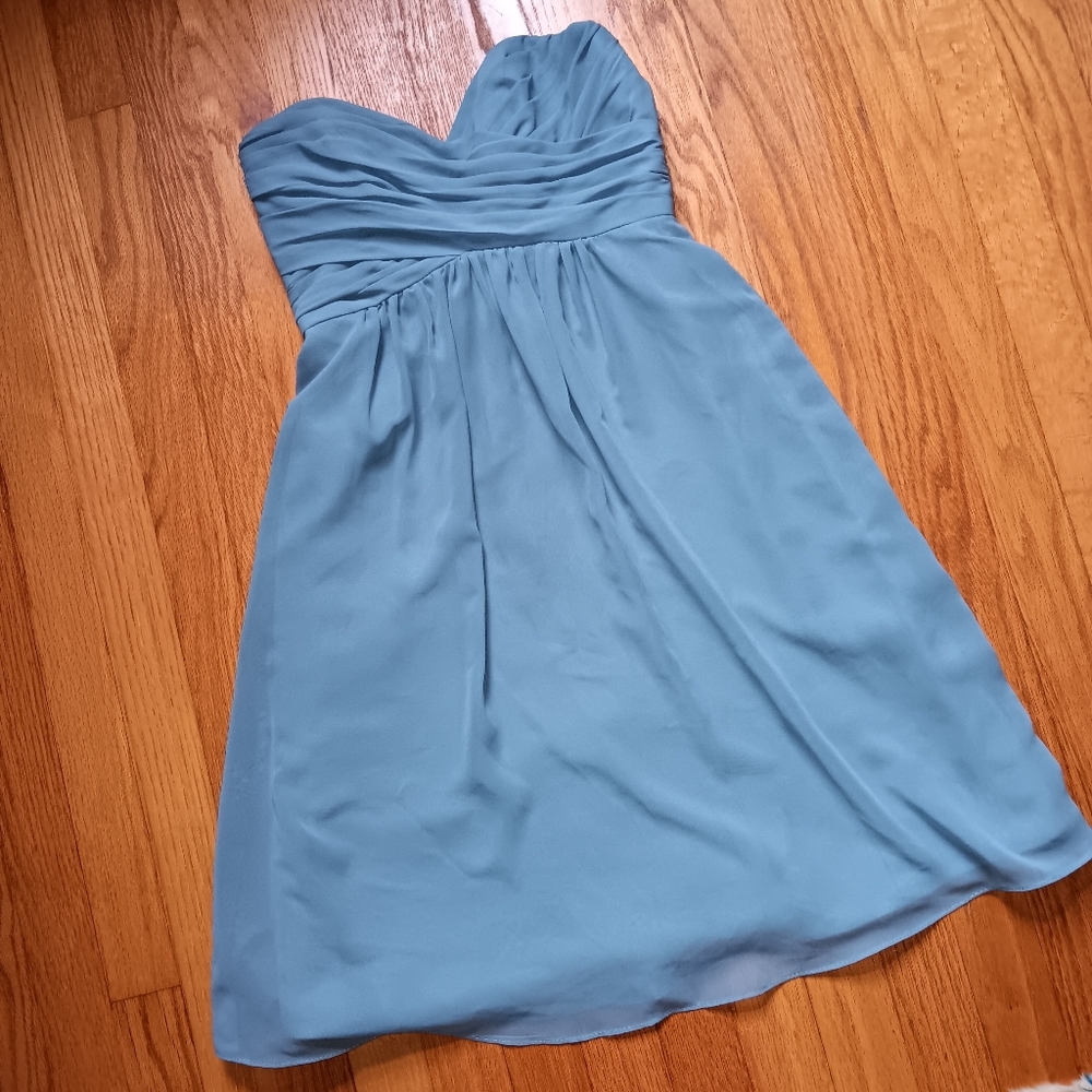 Alfred Angelo Strapless Once Upon a Time Dress Wedgewood Blue ■ Size 2